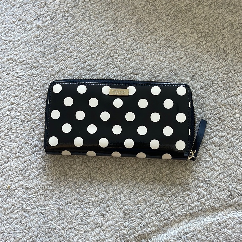 Kate Spade Wallet- Black and White polka dot